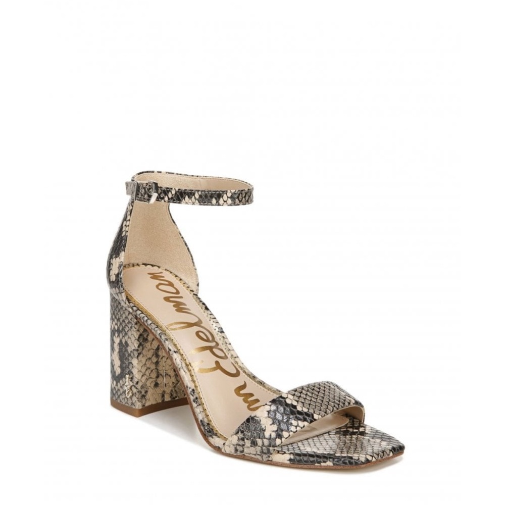 Sam Edelman “Daniella” snake print sandal.